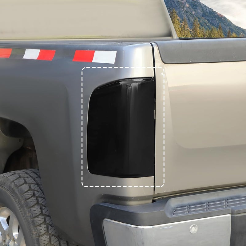 Jimen Fit for Chevrolet Silverado/GMC Sierra 2007-2013, 2PCS Smoked Taillight Cover Tint Rear Tail Light Bezel Trim - Image 5